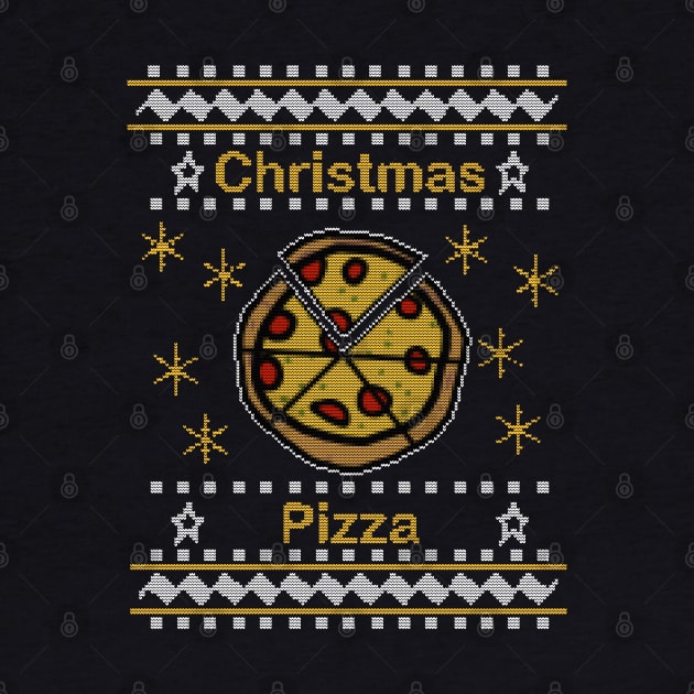 Food Ugly Christmas Sweaters Pizza by ellenhenryart